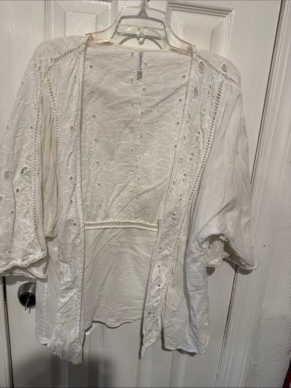 Passport Cream Embroidered Open-Front Tunic
